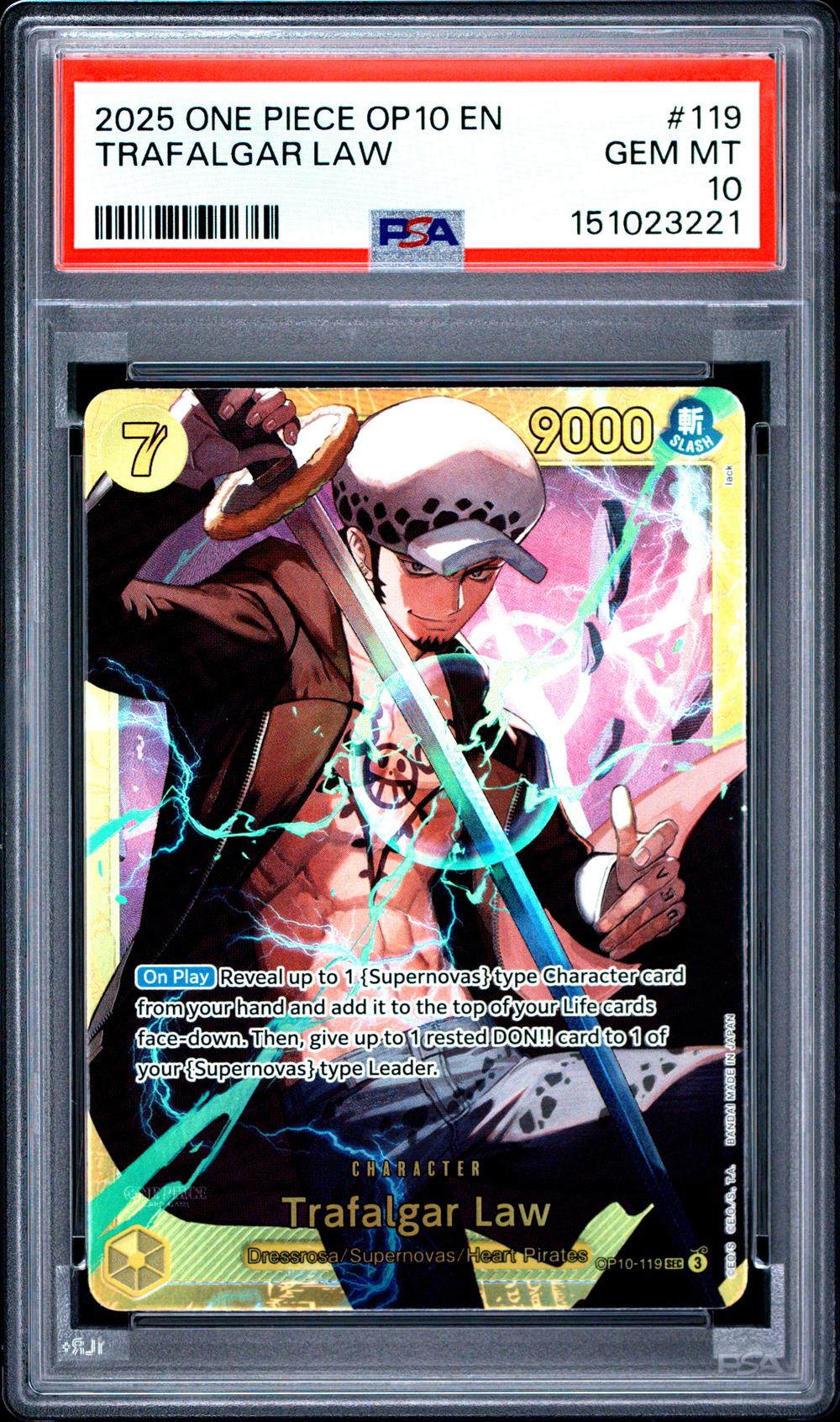 2025 Trafalgar Law - One Piece One Piece OP10-Royal Blood PSA 10